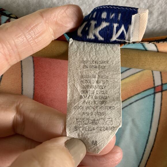 VTG Womens Psychedelic Tunic Top Sz M Groovy Y2K Slinky Disco 70s Costume - Picture 11 of 13